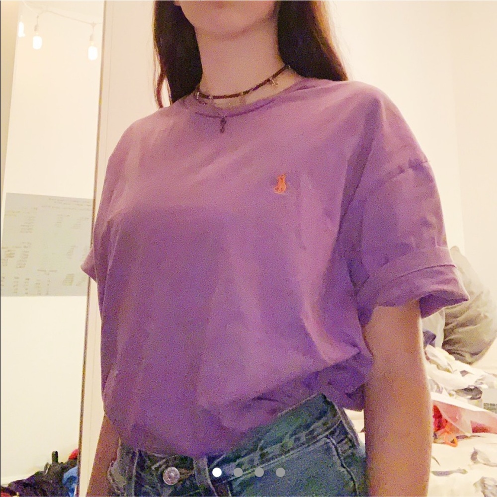 purple polo tshirt